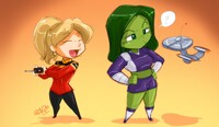 Chibi Rebeca Vincent and her Orion First Office Colored