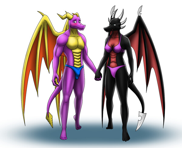 A pic done to go with the older fic I did of Spyro and Cynder.