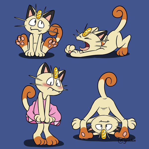 OoOoh! Good stretch, Meowth! 🐾 #Pokemon