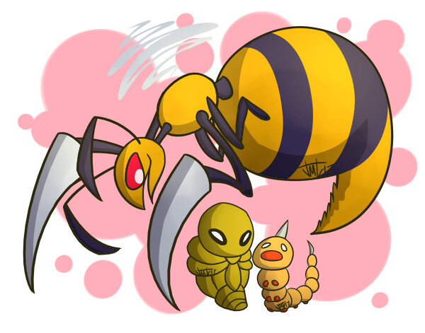 Pokemon Randomizer - Weedle Kakuna & Beedrill by lurils -- Fur Affinity  [dot] net