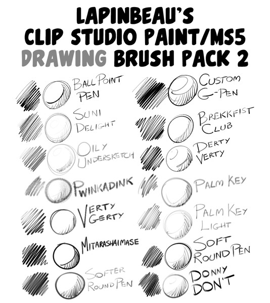 Lapinbeau Clip Studio Paint Drawing Brush Pack 2 By Lapinbeau Fur Affinity Dot Net