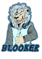 Blooker the lion badge