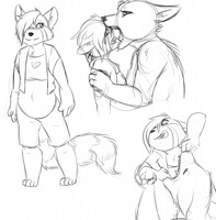 fursona doodles (sketch)