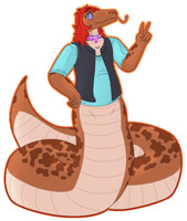 Sarina the (SFW, Collared) Naga by Crocophile