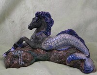 Windstone hippocampus with watercolor