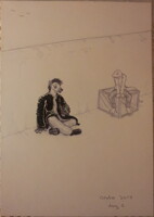 Inktober day 1 - hyena and lizard