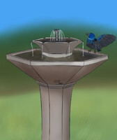Bird on a fountain