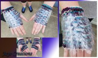 FOR SALE Small Clear on Mixed Yarn Gauntlets