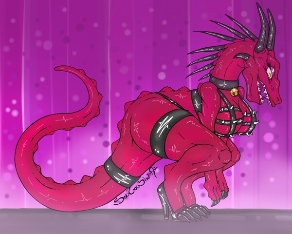 background dancing Demon Dragon Stripper from Rick & Morty Season 3...