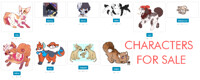 Characters up for Sale OPEN