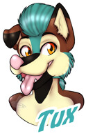 Tux fursuit badge