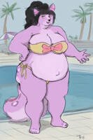Cora at the pool