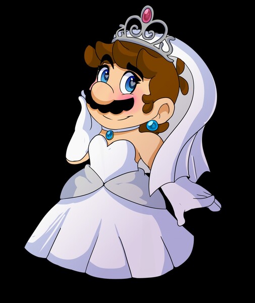 wedding mario dress by Baconbloodfire Fur Affinity dot net