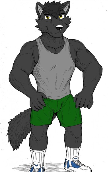 Active nerd wolf ( underwear-ish ) by TopgearAE86turbo -- Fur Affinity  [dot] net