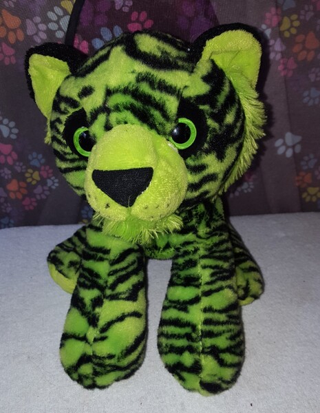 green tiger stuffed animal