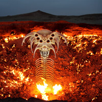 6 eyed skeletal dragon-snake like demon