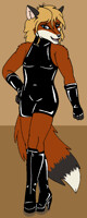 Jessie Lockhart in shiny black dress (digital color)