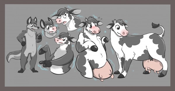 It's a moooving good time for a cow (Commission) by gaia1234.