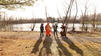 Fursuit friends by the lake