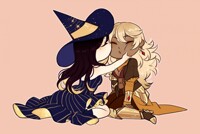 couple colored sketch chibi