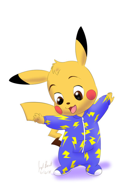 Pikachu Admires His Pajamas by warpwarp1929 -- Fur Affinity [dot] net
