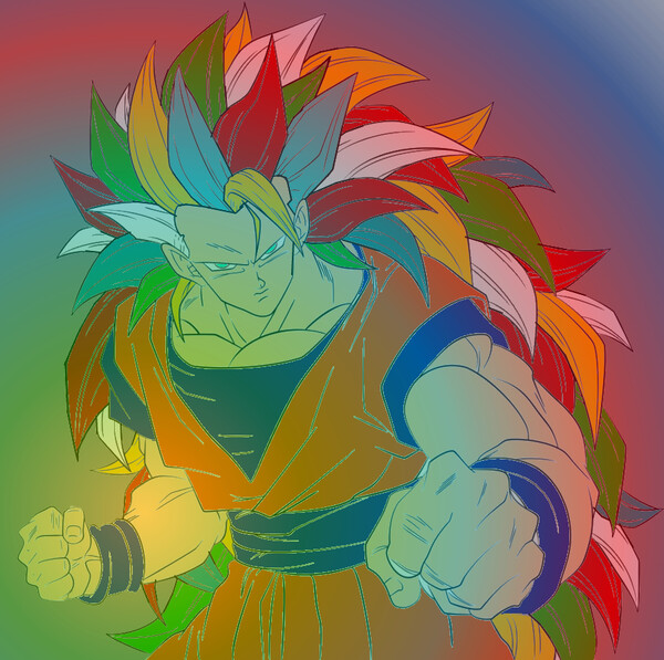 Dbz Goku Super Saiyan Rainbow God 3 W/fixed Aura - Super Saiyan 3 Rainbow  Goku Transparent PNG - 896x892 - Free Download on NicePNG