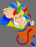 Dbz Goku Super Saiyan Rainbow God 3 W/fixed Aura - Super Saiyan 3 Rainbow  Goku Transparent PNG - 896x892 - Free Download on NicePNG