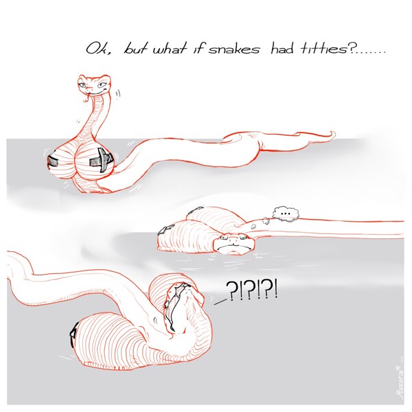 Ok, but what if snakes had titties? (Personal Sketch) by Missaria