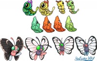 Improving Shiny Pokemon: Weedle Family by PaintSplatter -- Fur
