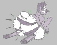 That's a big fluffy bottom you have there! ( Commission )