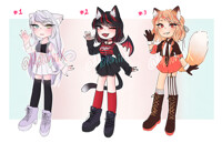 [OPEN 1/3] SET PRICE Kemono girls adopts!! ♥