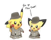Commission Inspector Pikachu & Selphy6 4/5 by redsavarin12 -- Fur