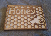 CNC wood Sign honey