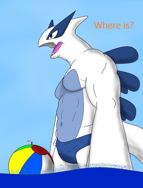 Something on speedo (macro anthro Lugia) by TheDolphin195 -- Fur Affinity  [dot] net