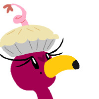 A Flamongi in a porkpie hat