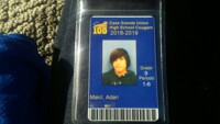 My high school id badge