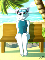 Angela at the beach