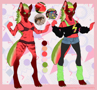 Watermelon Aardwolf adopt! *Clean* -I have a home! <3-