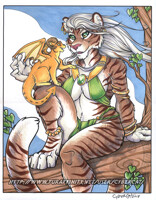 Tigress and Friend Marker Art Auction Sold