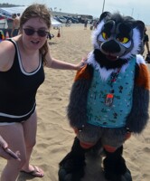 Beach Bonfire Fur Meet 2018- A Girl and Her Monkey