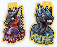 Commission Morty and Voltie Traditional Character Badges