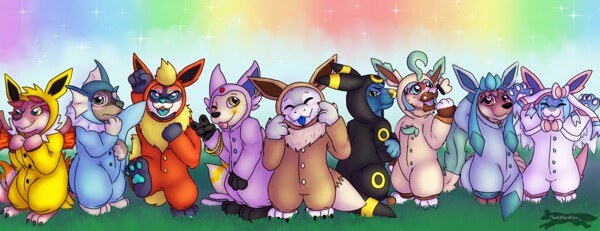 The Eeveelution squad (By Mieno) by Ranfox -- Fur Affinity [dot] net