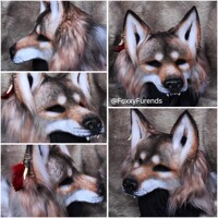 Charcoal Coloration Wolf Mask (HANDMADE) by FoxxyFurends -- Fur