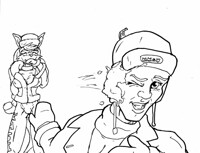 Old Art: Stellor Warriors Umen Orlando and Kashia Bexx.