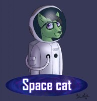 Space cat badge