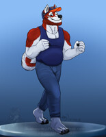 Running Husky Man [Comm]