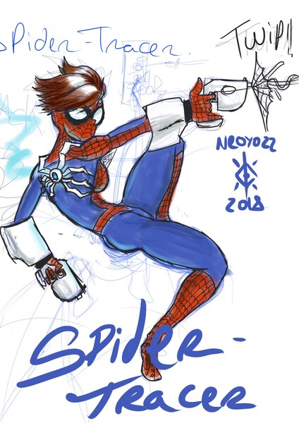 artprompt#3 tracer as spiderman by thedrawingcub -- Fur Affinity [dot] net