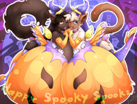 Spooky Scary Pumpkin Witches (night edit)
