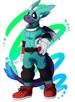 Lunar, but cosplaying as Deku