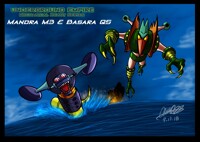 Mazinger Z series - Mandra M3 and Basara Q5